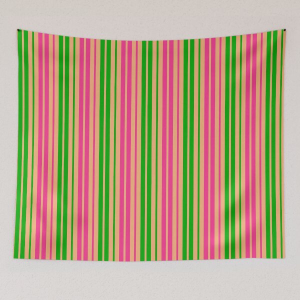 Item preview, Green Pink Stripes On Orange Pattern Design  designed and sold by PatternTitan.