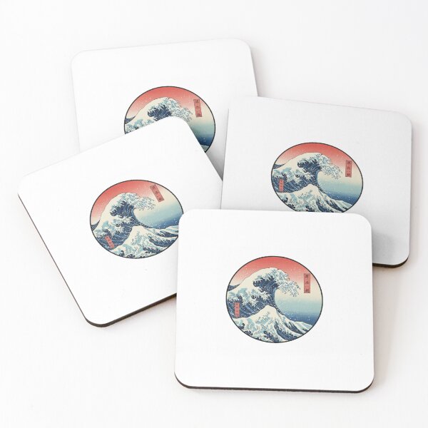 Item preview, Dynamic Circular Woodblock Style Ocean Wave Emblem designed and sold by thghts-unfltrd.