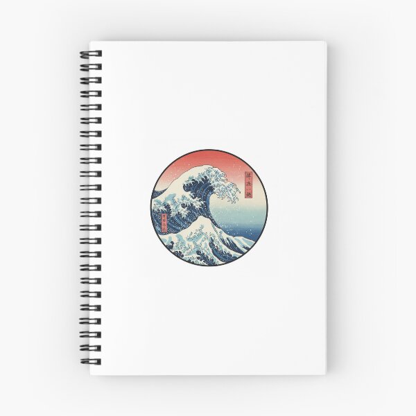 Item preview, Dynamic Circular Woodblock Style Ocean Wave Emblem designed and sold by thghts-unfltrd.