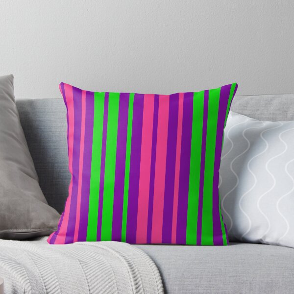 Item preview, Green Pink Stripes On Purple Pattern Design  designed and sold by PatternTitan.