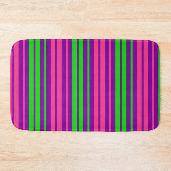 Item preview, Green Pink Stripes On Purple Pattern Design  designed and sold by PatternTitan.