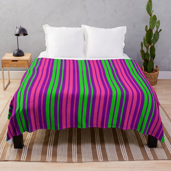 Item preview, Green Pink Stripes On Purple Pattern Design designed and sold by PatternTitan.