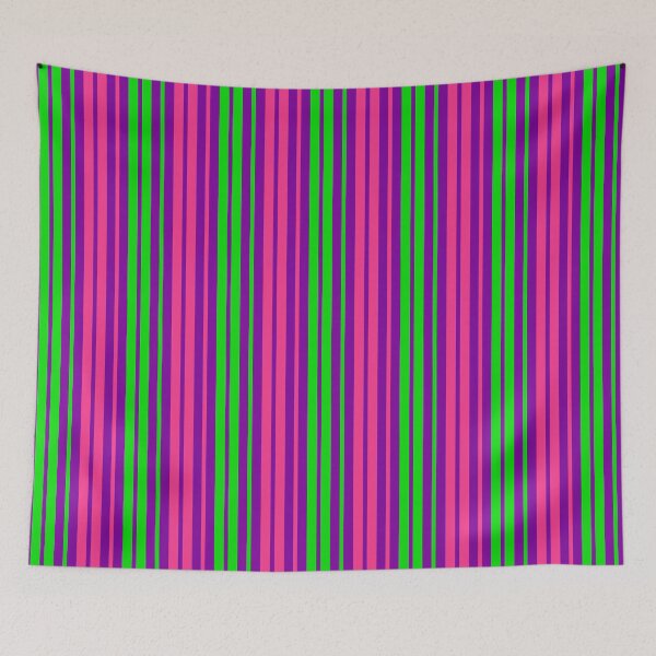 Item preview, Green Pink Stripes On Purple Pattern Design  designed and sold by PatternTitan.