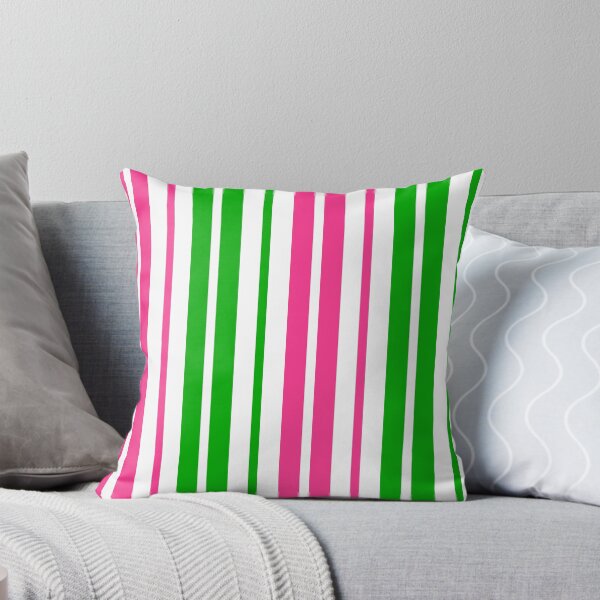 Item preview, Green Pink Stripes On White Pattern Design  designed and sold by PatternTitan.