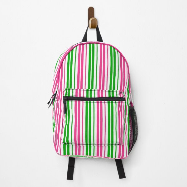 Item preview, Green Pink Stripes On White Pattern Design designed and sold by PatternTitan.
