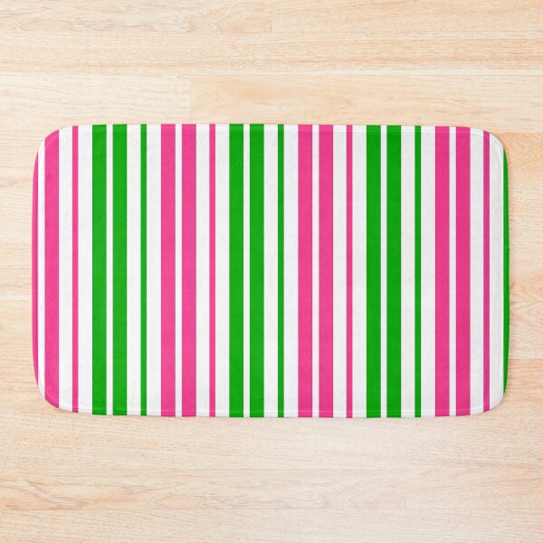 Item preview, Green Pink Stripes On White Pattern Design  designed and sold by PatternTitan.