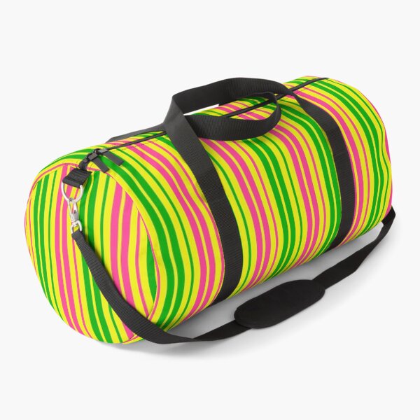 Item preview, Green Pink Stripes On Yellow Pattern Design  designed and sold by PatternTitan.