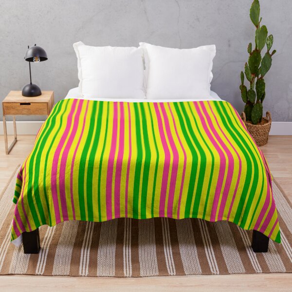Item preview, Green Pink Stripes On Yellow Pattern Design designed and sold by PatternTitan.