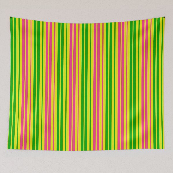 Item preview, Green Pink Stripes On Yellow Pattern Design  designed and sold by PatternTitan.