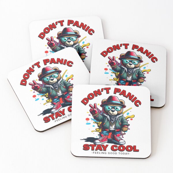Item preview, Stay Cool Hip-Hop Teddy Bear with Don't Panic Quote designed and sold by HorizonStores.