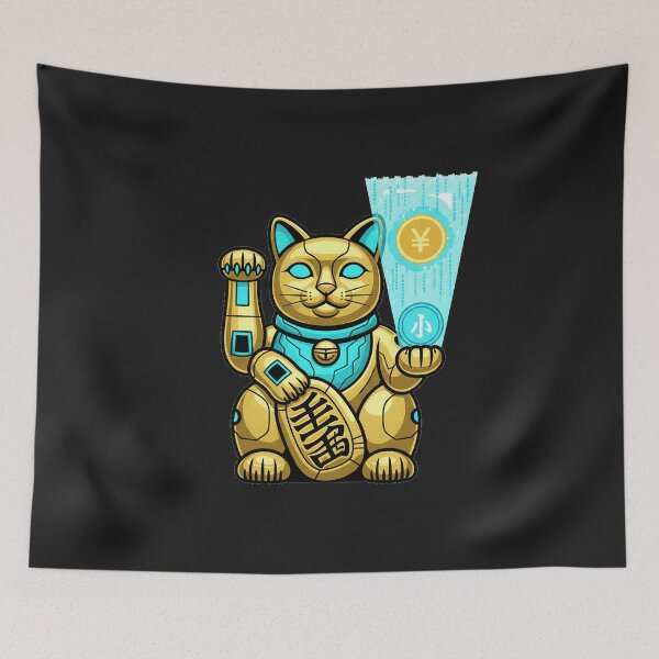 Item preview, Cyberpunk Robotic Maneki-Neko Lucky Cat – Vector Illustration Art | Futuristic Crypto Tech Design designed and sold by Thaivi Design.