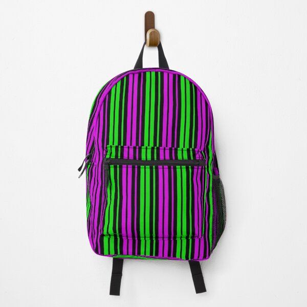 Item preview, Green Purple Stripes On Black Pattern Design designed and sold by PatternTitan.