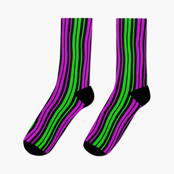 Item preview,  Green Purple Stripes On Black Pattern Design  designed and sold by PatternTitan.