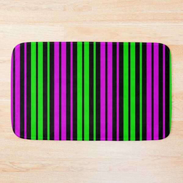Item preview,  Green Purple Stripes On Black Pattern Design  designed and sold by PatternTitan.