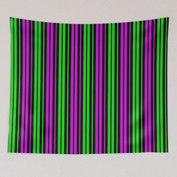 Item preview,  Green Purple Stripes On Black Pattern Design  designed and sold by PatternTitan.