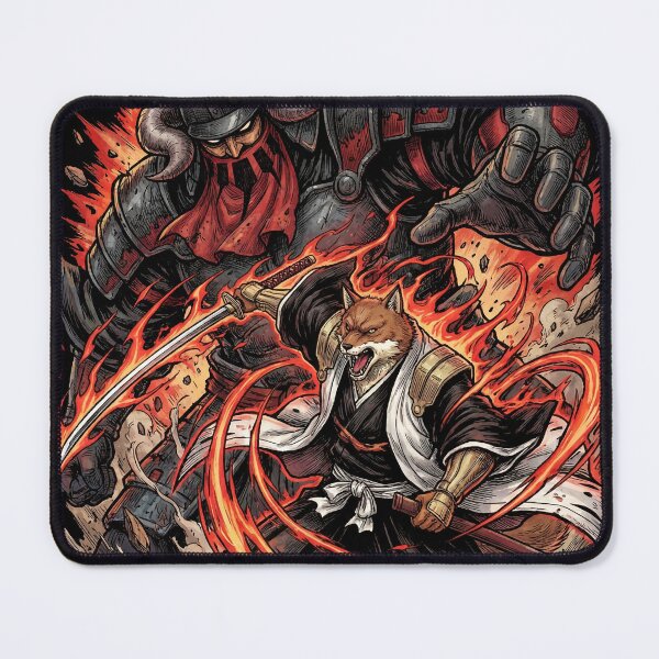 Item preview, Wolf Mask Captain Canine Warrior Bankai Tenken Kokujo Tengen Myo'o Loyal Shinigami Giant Armor Sword Anime Fan Art Portrait Illustration Poster T-Shirt Sticker Print Gift designed and sold by Senpaiwaves.
