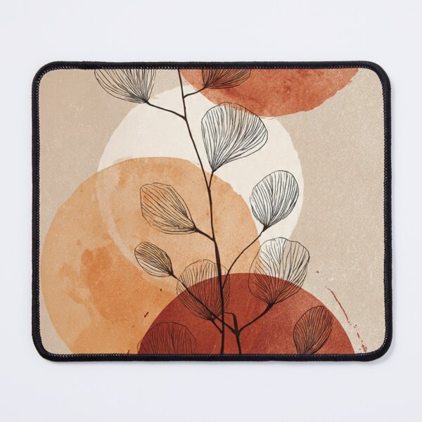 Item preview, Abstract Botanical Line Art with Warm Earth Tones – Minimalist Floral Print designed and sold by Flair-Fashion.