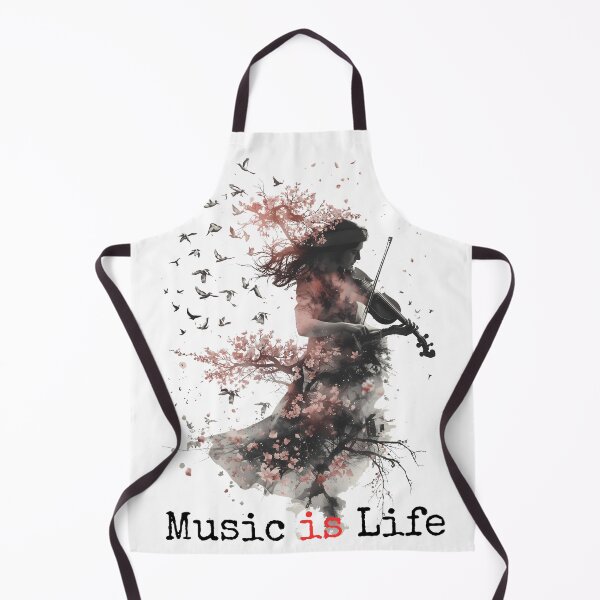 Item preview, Violinist Music is Life Double Exposure - Cherry Blossom & Birds Watercolor Art Gift designed and sold by LoliDesignShop.