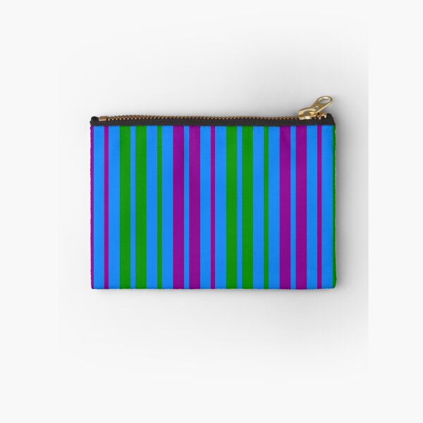 Item preview,  Green Purple Stripes On Blue Pattern Design  designed and sold by PatternTitan.