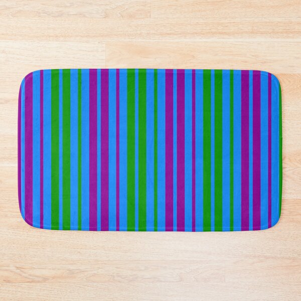 Item preview,  Green Purple Stripes On Blue Pattern Design  designed and sold by PatternTitan.