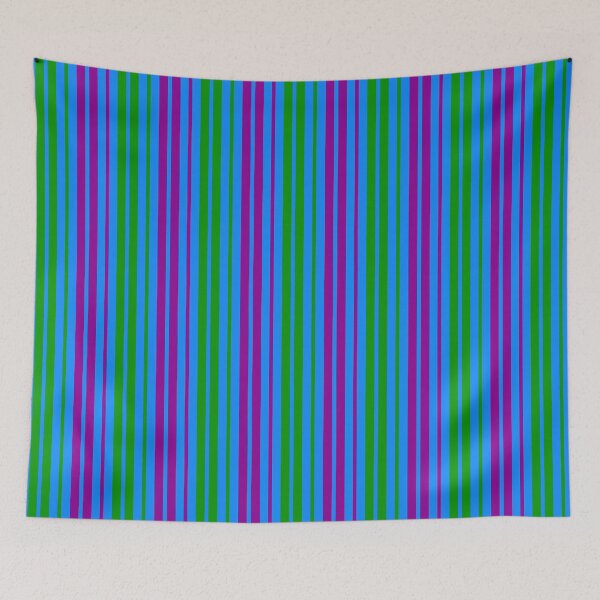 Item preview,  Green Purple Stripes On Blue Pattern Design  designed and sold by PatternTitan.