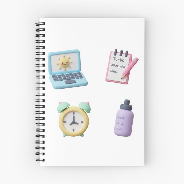 Item preview, Cute 3D Clay Productivity Sticker Pack - Pastel Planner Icons designed and sold by Gurjeetpixelart.