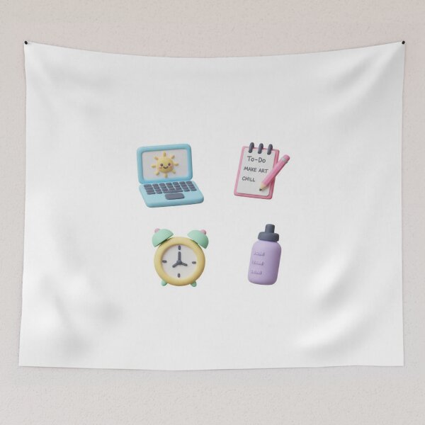 Item preview, Cute 3D Clay Productivity Sticker Pack - Pastel Planner Icons designed and sold by Gurjeetpixelart.