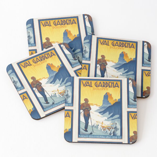 Item preview, Vintage Art Deco Ski Poster | Val Gardena 1930 | Dolomites Winter Sports | Retro Travel Print & Home Decor designed and sold by artofuniverse.