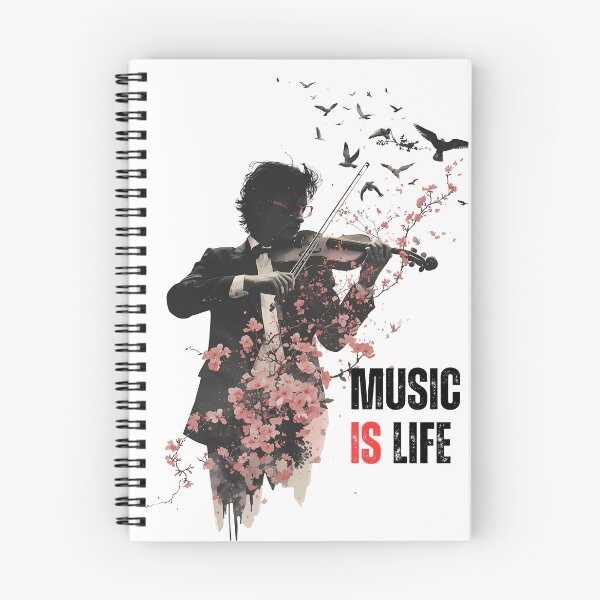 Item preview, Inspirational Music is Life Violin Art - Sakura & Birds Double Exposure designed and sold by LoliDesignShop.