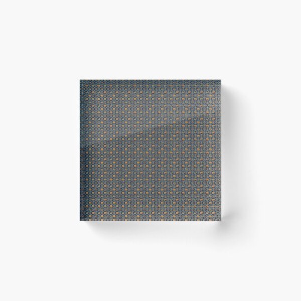 Item preview, Luxe Sanganeri Lotus Brass Seamless Pattern - Charcoal & Madder Red Gold designed and sold by IndoPatterns.