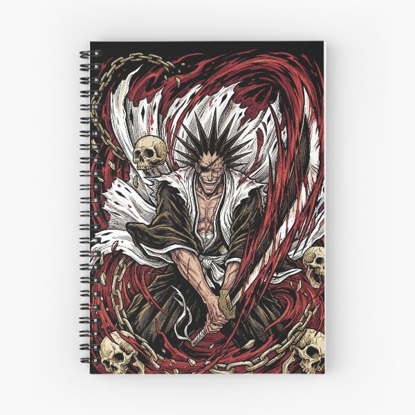 Item preview, One Eyed Sword Demon Scarred Captain Wild Black Hair Gigantic Zanpakuto Nozarashi Bankai Berserker Reaper Fan Art Portrait Illustration Poster T-Shirt Sticker Print Gift designed and sold by Senpaiwaves.