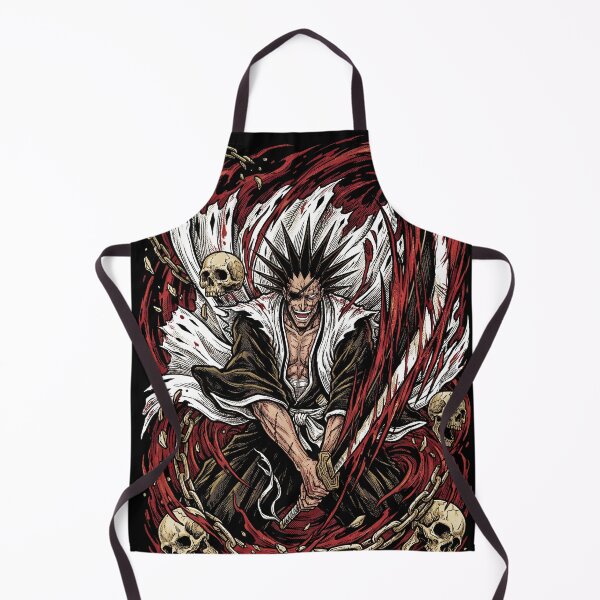 Item preview, One Eyed Sword Demon Scarred Captain Wild Black Hair Gigantic Zanpakuto Nozarashi Bankai Berserker Reaper Fan Art Portrait Illustration Poster T-Shirt Sticker Print Gift designed and sold by Senpaiwaves.