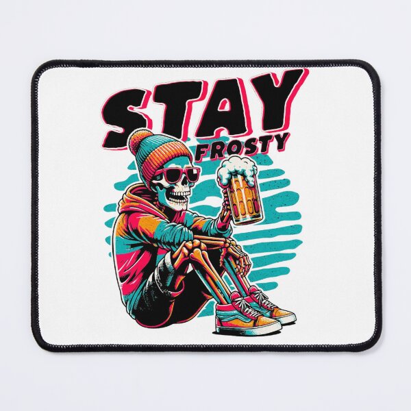 Item preview, Stay Frosty Chilling Skeleton with Beer Mug Illustration designed and sold by HorizonStores.