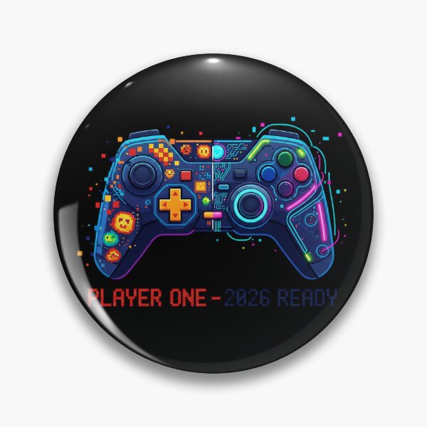 Item preview, Player One 2026 Ready Gamer Design – Retro 8-Bit Pixel Art Gaming Controller, Neon Cyberpunk Gamer Gift for New Year 2026 designed and sold by FUIRY .