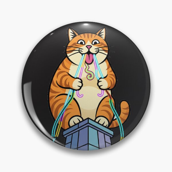 Item preview, Funny Tech Humor Giant Orange Tabby Eating Rainbow Fiber Optics – Kawaii Cartoon Art | Silly Whimsical Design designed and sold by Thaivi Design.