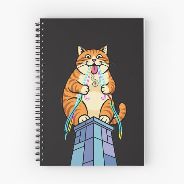 Item preview, Funny Tech Humor Giant Orange Tabby Eating Rainbow Fiber Optics – Kawaii Cartoon Art | Silly Whimsical Design designed and sold by Thaivi Design.