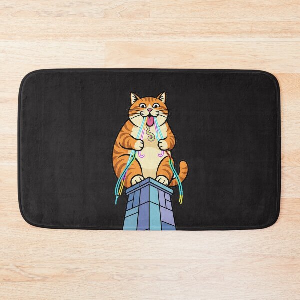 Item preview, Funny Tech Humor Giant Orange Tabby Eating Rainbow Fiber Optics – Kawaii Cartoon Art | Silly Whimsical Design designed and sold by Thaivi Design.
