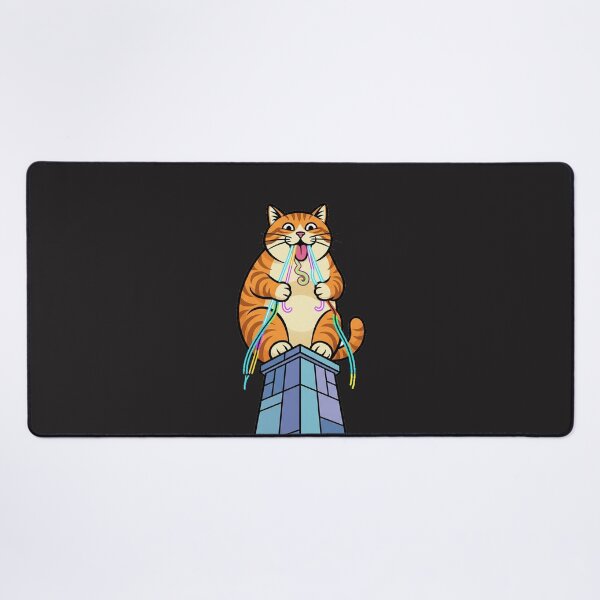 Item preview, Funny Tech Humor Giant Orange Tabby Eating Rainbow Fiber Optics – Kawaii Cartoon Art | Silly Whimsical Design designed and sold by Thaivi Design.