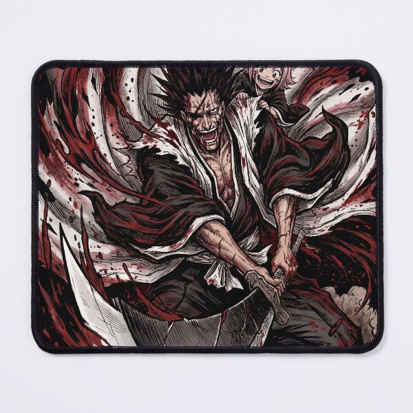 Item preview, Eye-patch Sword Demon Scarred Captain Wild Black Hair Gigantic Zanpakuto Nozarashi Bankai Berserker Reaper Fan Art Portrait Illustration Poster T-Shirt Sticker Print Gift designed and sold by Senpaiwaves.
