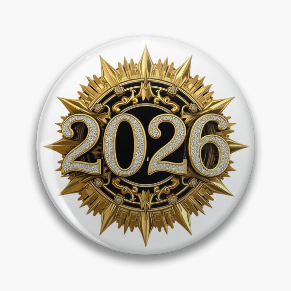 Item preview, Luxury 3D Gold 2026 New Year Diamond Filigree Emblem designed and sold by sa-prints.