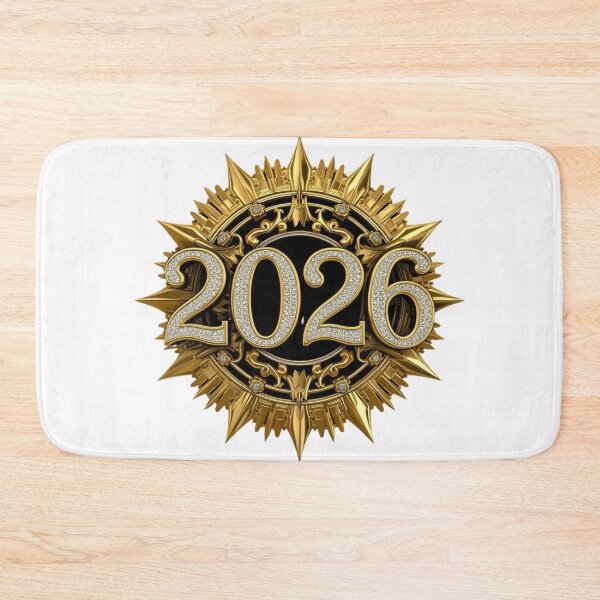 Item preview, Luxury 3D Gold 2026 New Year Diamond Filigree Emblem designed and sold by sa-prints.