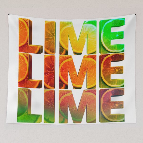 Item preview, Lime Citrus Fruit Typography 3D Summer Vibes designed and sold by RDproject.