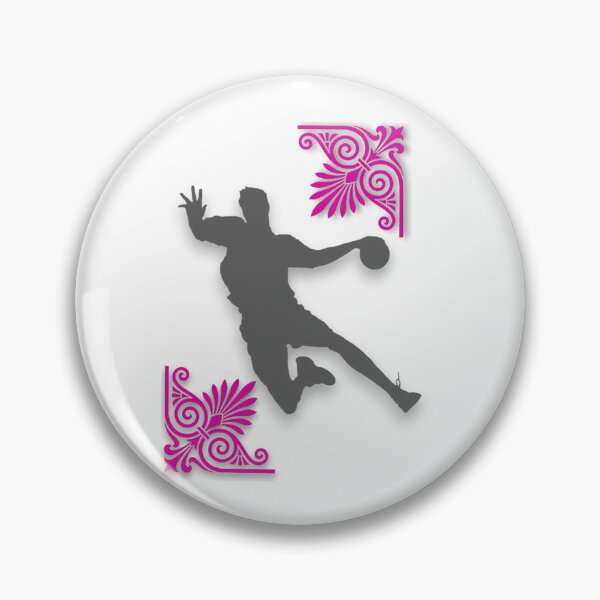 Item preview, Handball Silhouette with Decorative Pink Floral Corners designed and sold by blacK1982White.
