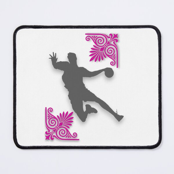 Item preview, Handball Silhouette with Decorative Pink Floral Corners designed and sold by blacK1982White.