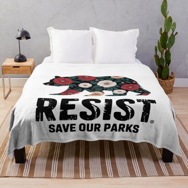 Item preview, Resist Save Our Parks Alt US National Parks Bear Floral designed and sold by MarryIsMonth.