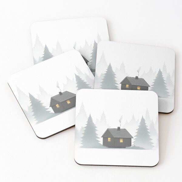 Item preview, Foggy Forest Cabin with Warm Window Light designed and sold by Fernova.