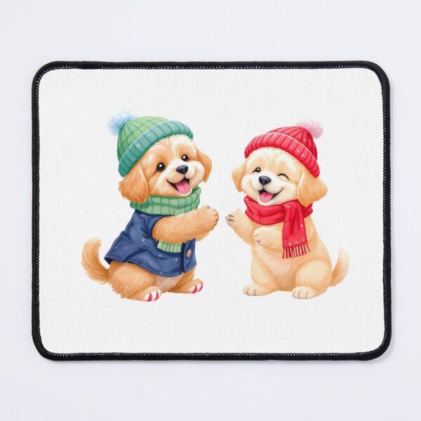 Item preview, Maltipoo and Golden Retriever New Year designed and sold by Kedspicedesign.