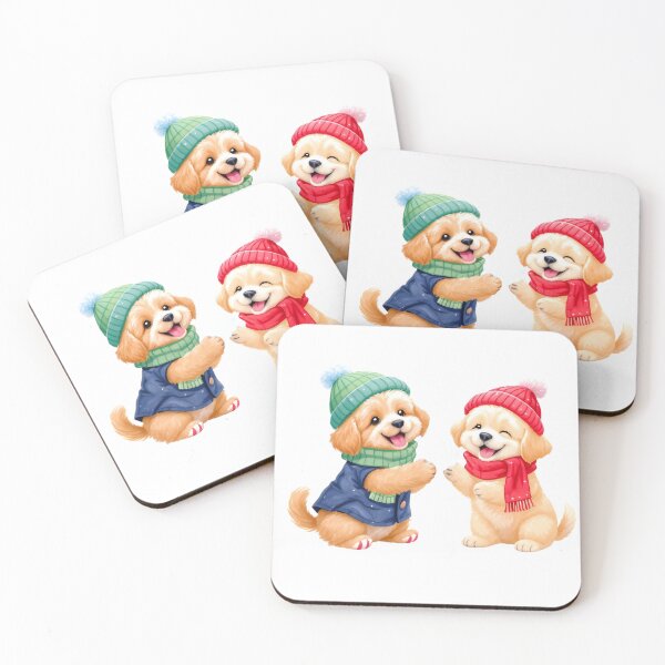 Item preview, Maltipoo and Golden Retriever New Year designed and sold by Kedspicedesign.