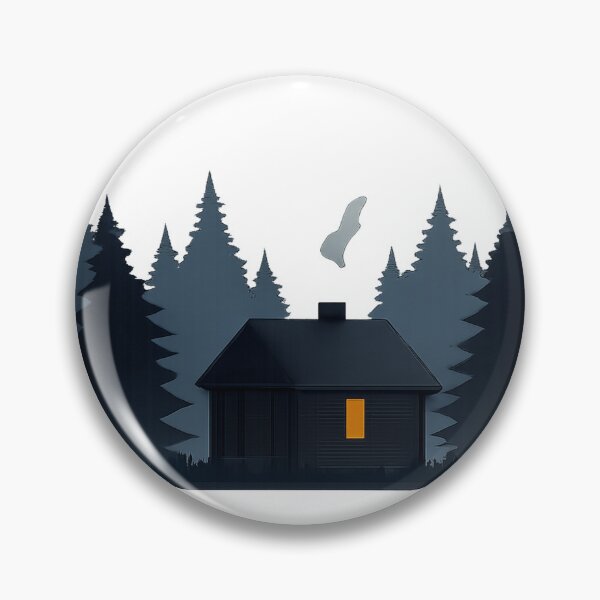 Item preview, Quiet Night Forest Cabin Illustration designed and sold by Fernova.
