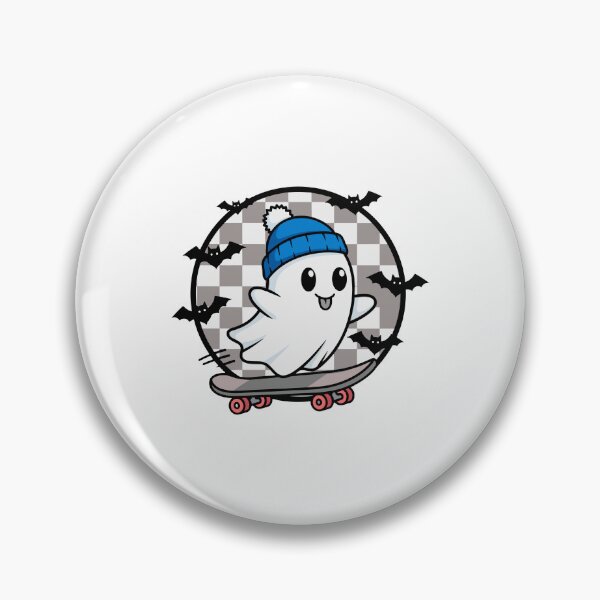 Item preview, Cute Ghost Skateboarding with Beanie designed and sold by Horrify.